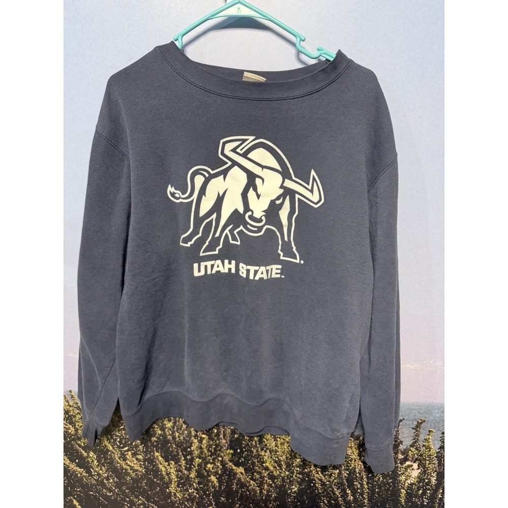 VINTAGE NCAA UTAH STATE AGGIES‎ 1990S SWEATSHIRT Double Sided Large